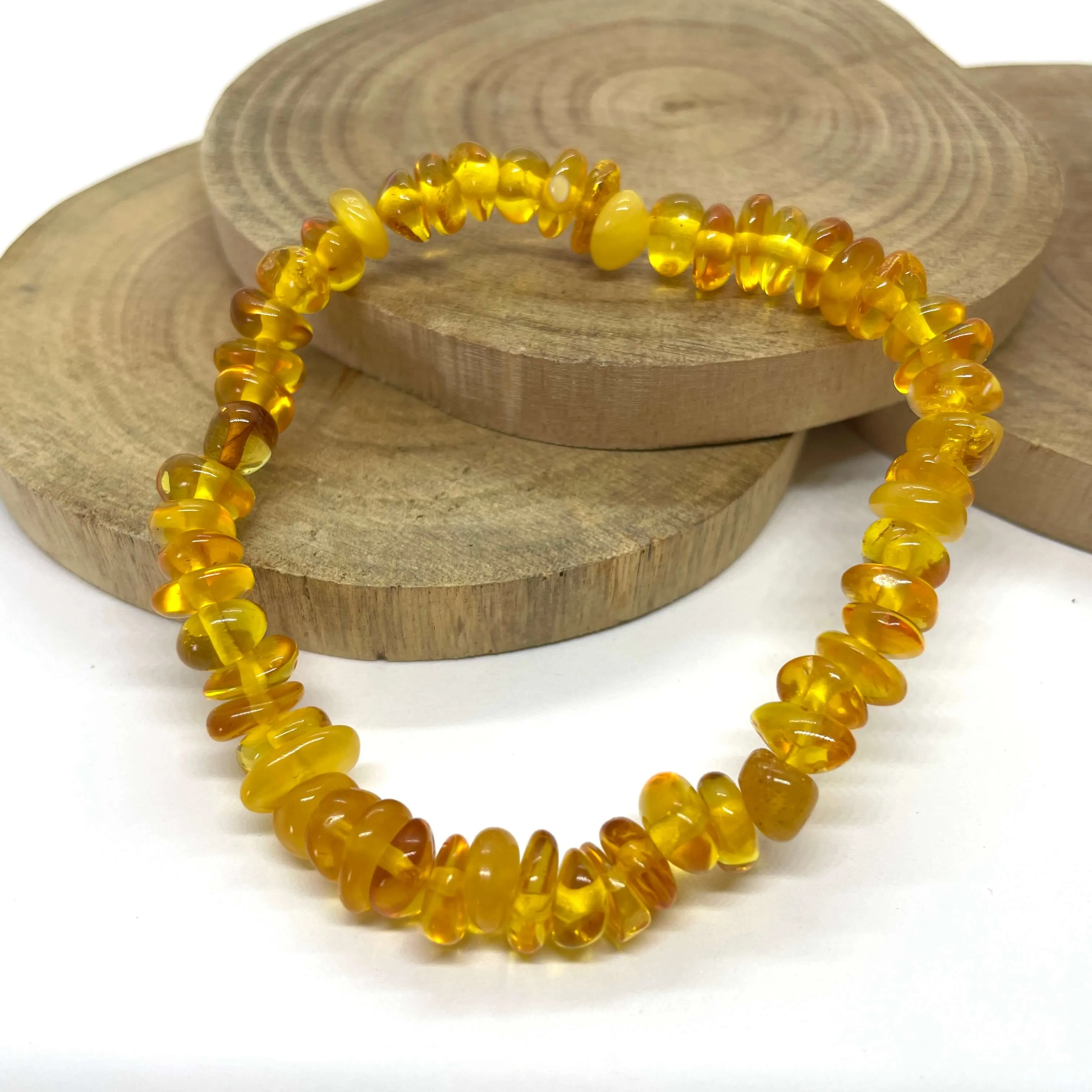 Beaded Honey Amber Bracelet