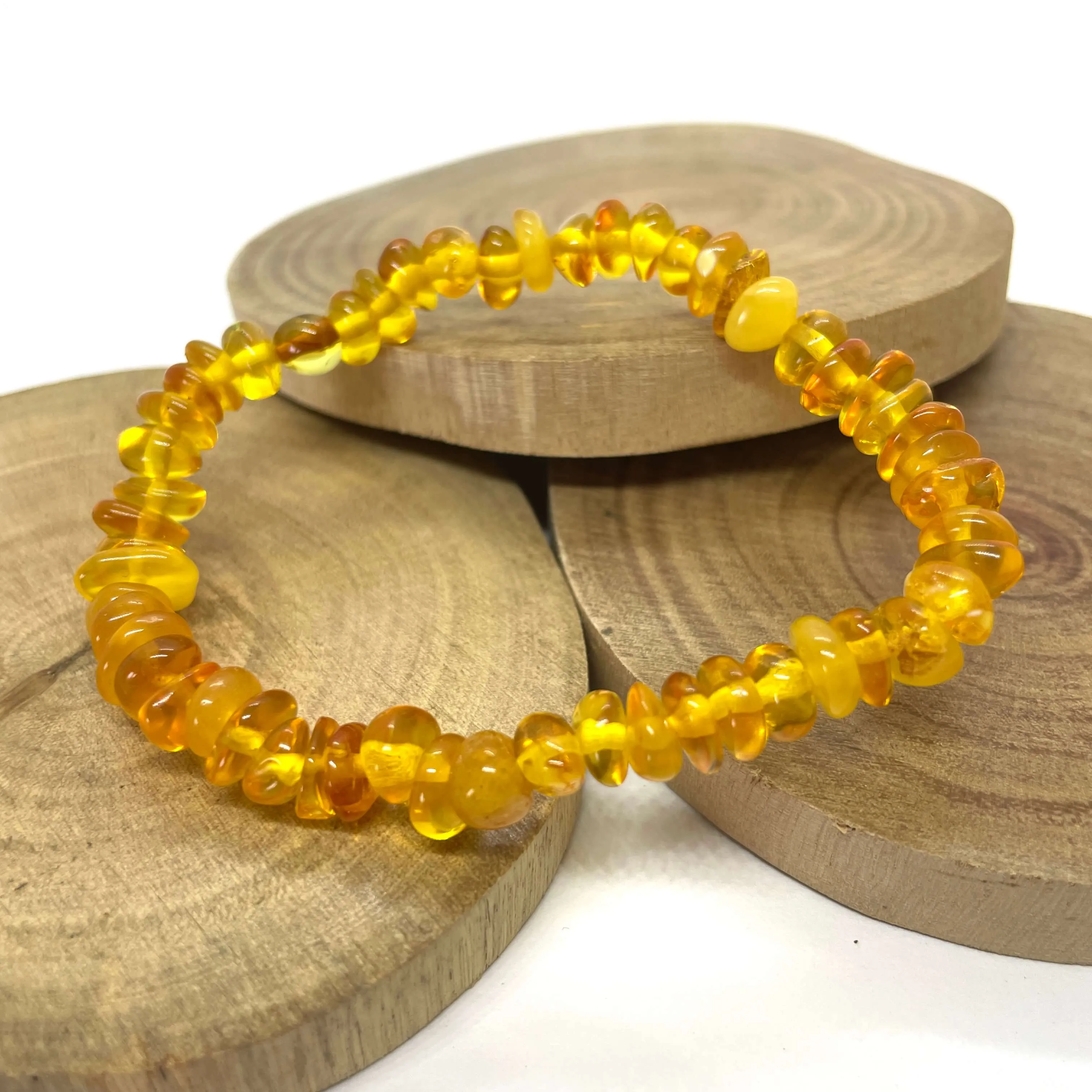 Beaded Honey Amber Bracelet