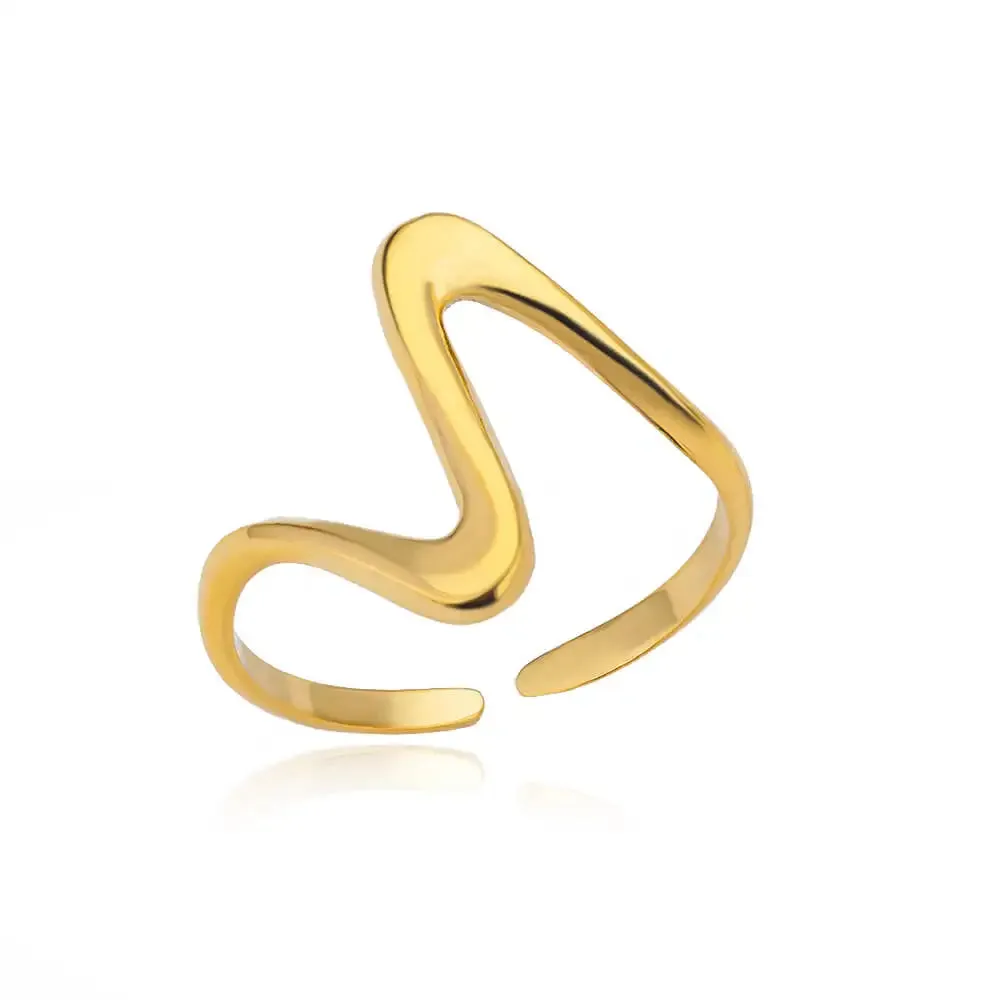 Belt Chain Rings for Women Men Gold Color Stainless Steel Ring Trend Luxury Korean Fashion Aesthetic Jewelry