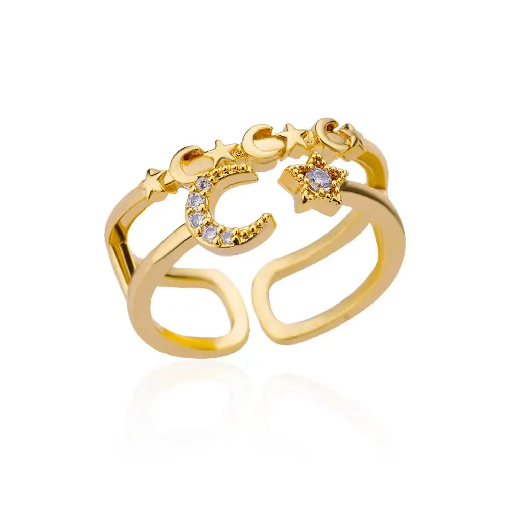 Belt Chain Rings for Women Men Gold Color Stainless Steel Ring Trend Luxury Korean Fashion Aesthetic Jewelry
