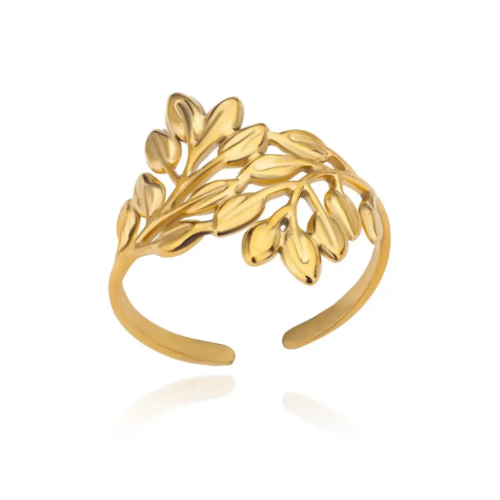 Belt Chain Rings for Women Men Gold Color Stainless Steel Ring Trend Luxury Korean Fashion Aesthetic Jewelry