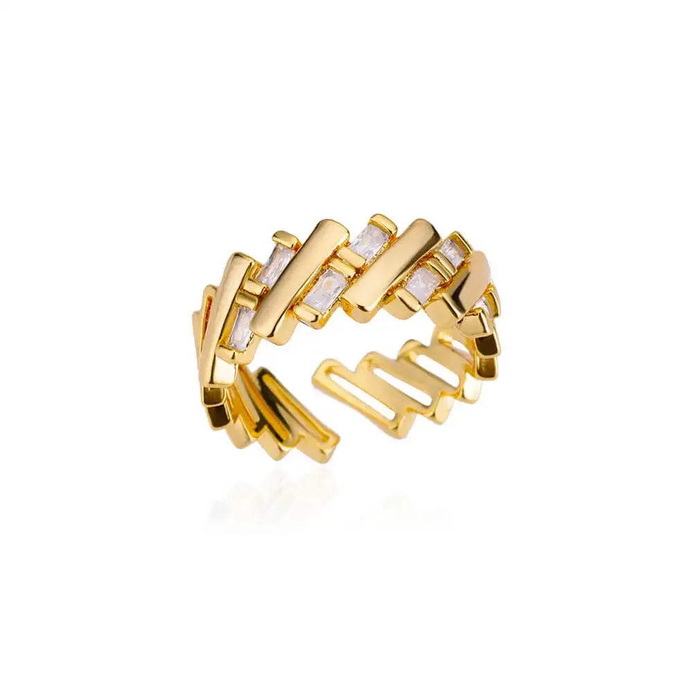 Belt Chain Rings for Women Men Gold Color Stainless Steel Ring Trend Luxury Korean Fashion Aesthetic Jewelry