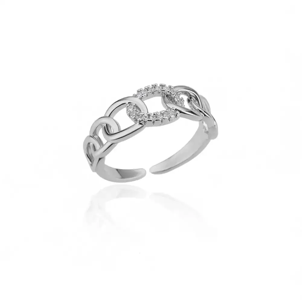 Belt Chain Rings for Women Men Gold Color Stainless Steel Ring Trend Luxury Korean Fashion Aesthetic Jewelry