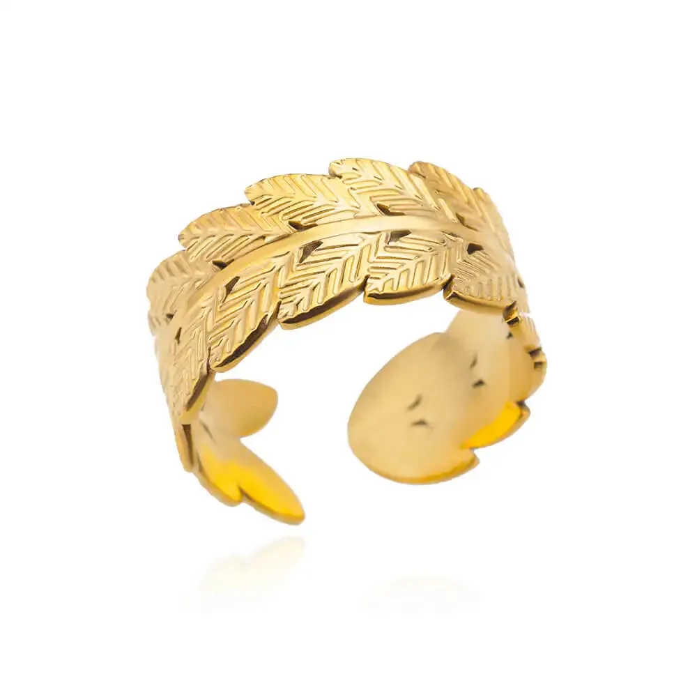 Belt Chain Rings for Women Men Gold Color Stainless Steel Ring Trend Luxury Korean Fashion Aesthetic Jewelry