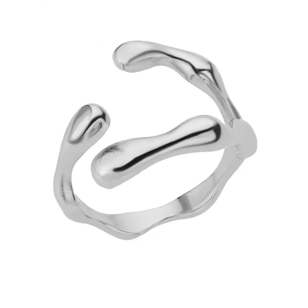 Belt Chain Rings for Women Men Gold Color Stainless Steel Ring Trend Luxury Korean Fashion Aesthetic Jewelry