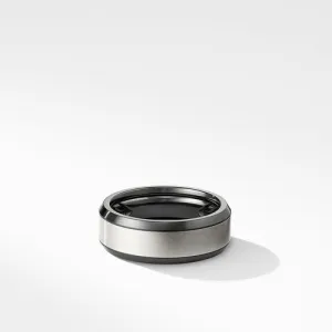Beveled Band Ring in Black Titanium with Grey Titanium, Size 9.5