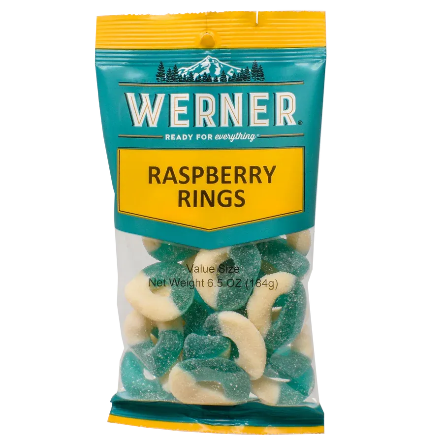 BGWE80180 Werner Candy - Raspberry Rings - 198g