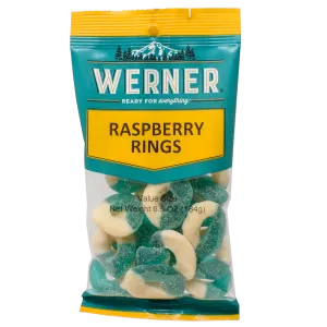 BGWE80180 Werner Candy - Raspberry Rings - 198g
