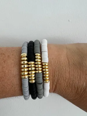 Black & Greys 4 Piece Bracelet Set