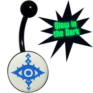Black Anodized Glow in the Dark Evil Eye Belly Ring