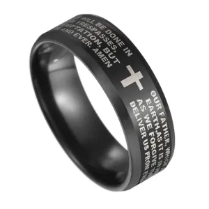 Black Cross Ring | Lord's Prayer Ring | Bible Scripture Rings | Christian  Jewelry | Religious Gifts | Faith Ring