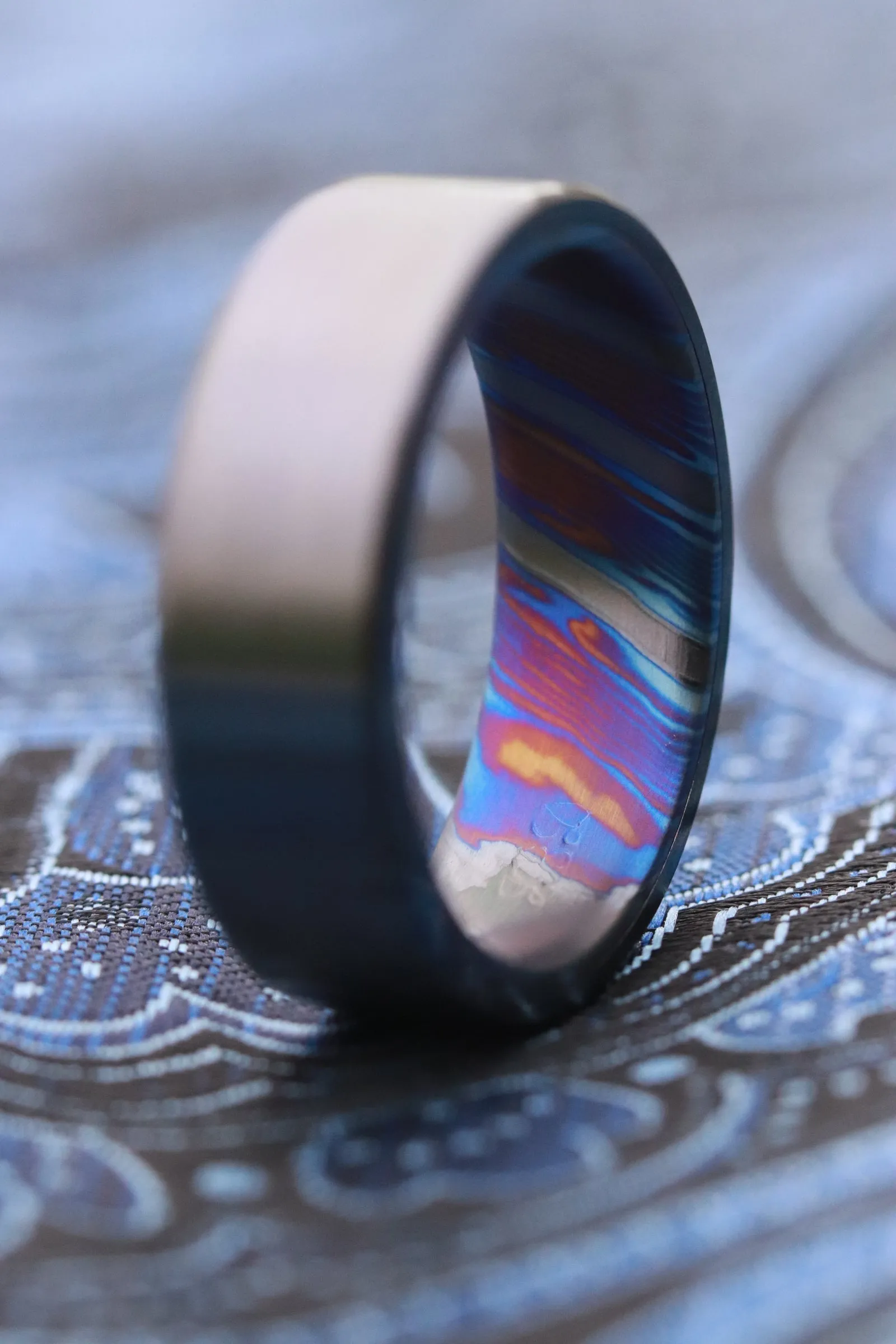 Black titanium 6-8mm zirconium band Black / ZrTi brushed ziconium timascus ring,black timascus ring, mens rings weddingrings
