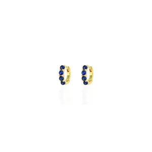 Blue Lapis Huggie Hoop Earrings