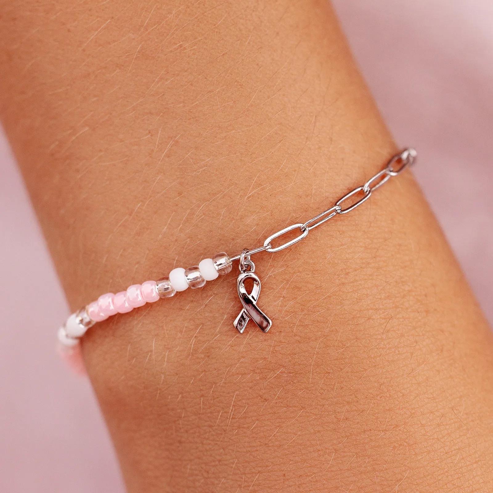 Boarding 4 Breast Cancer Half N Half Bracelet