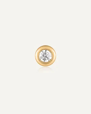 Brooke 14k Solid Gold White Topaz Flatback Stud