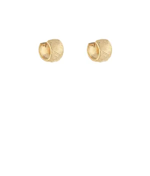 Brushed Metal Stud Hoops