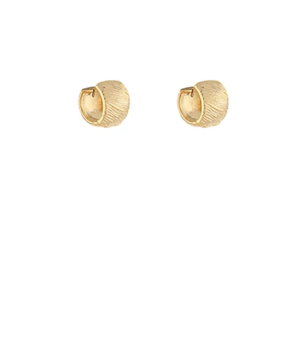 Brushed Metal Stud Hoops