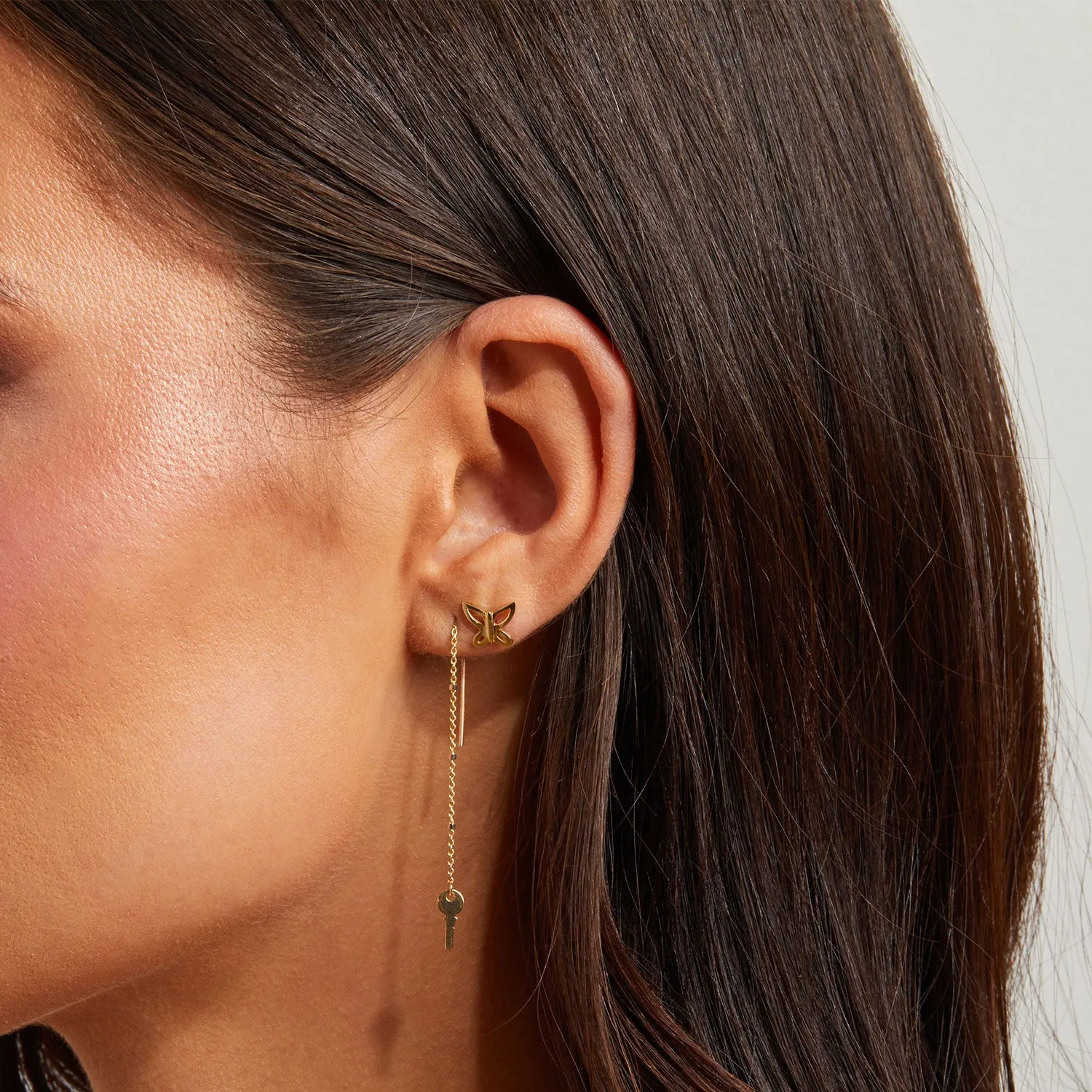 Butterfly Silhouette Stud Earrings