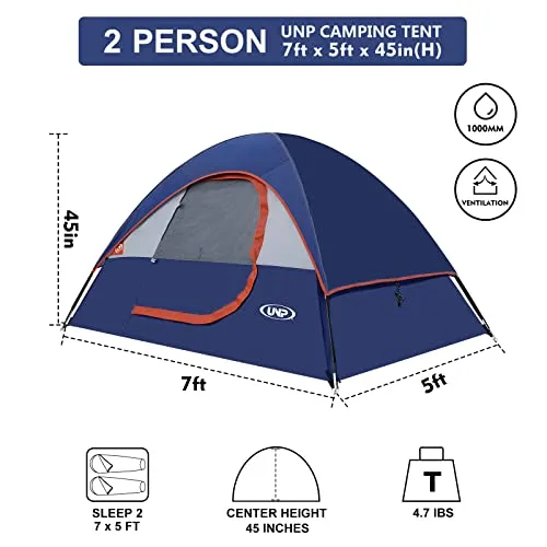 Camping Tent 2 Person Waterproof Windproof Tent with Rainfly-Dome Tent