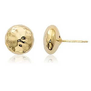 Carla 14k Yellow Gold Hammered Stud Earrings
