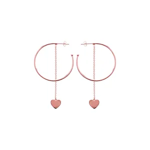 Carla gold plated hoops with chain & heart