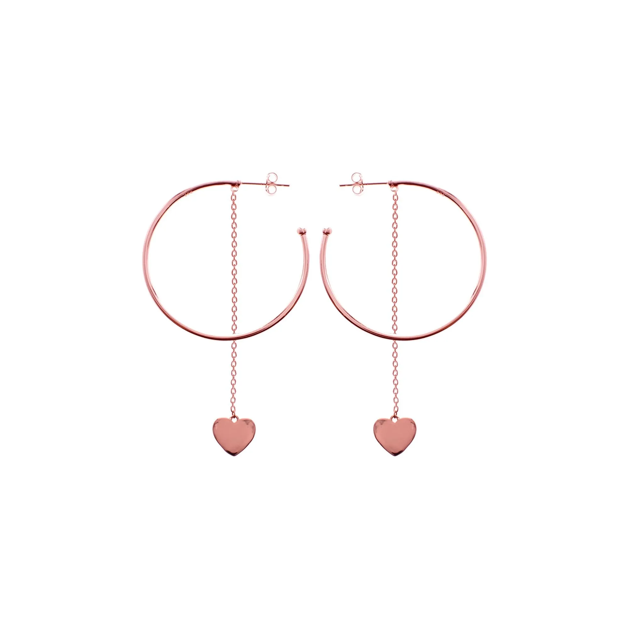 Carla gold plated hoops with chain & heart