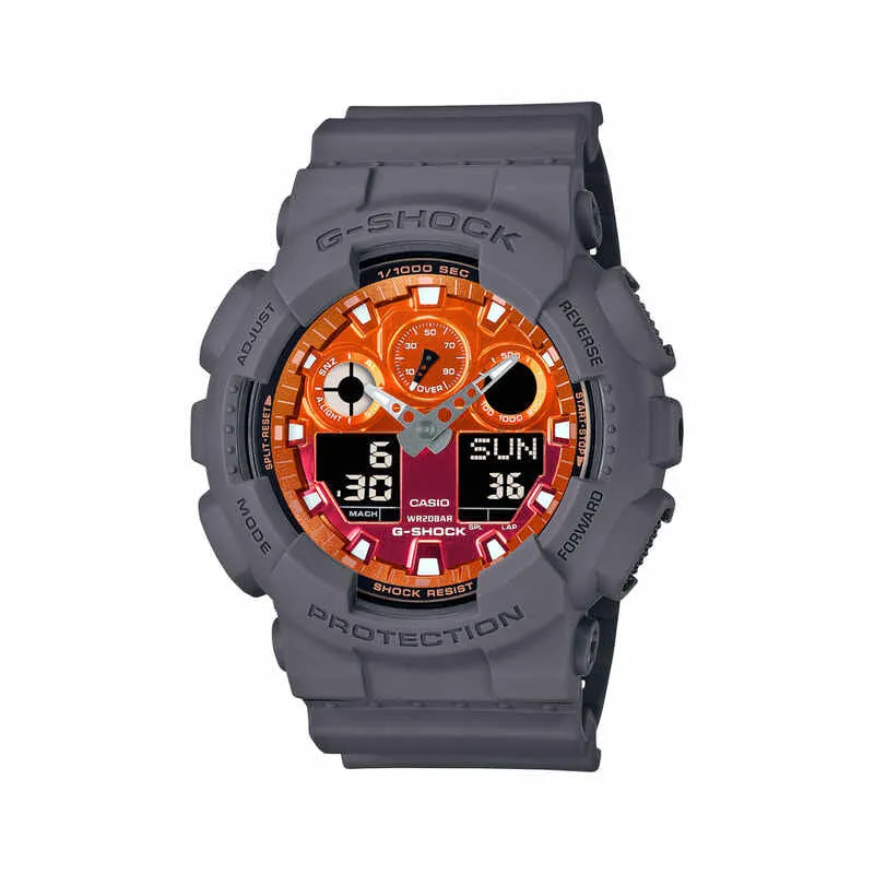 Casio G-Shock GA-2100FL-8A Men Analog-Digital Watch Gray Resin Strap