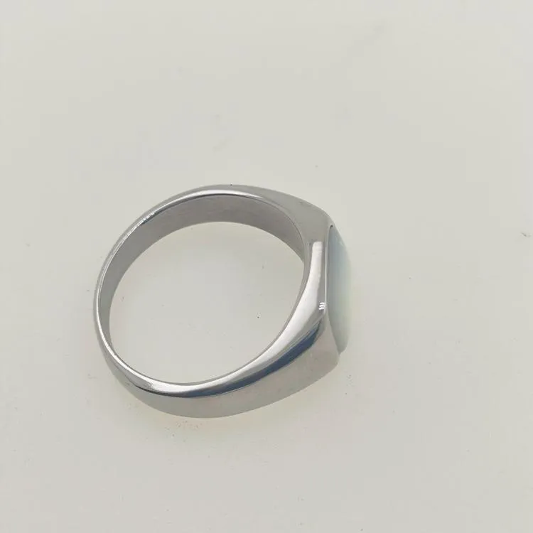 Cat's Eye Cream Gem Rounded Square Stone Ring All-match Maillard Retro Niche Simple High-end Jewelry