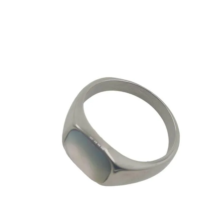 Cat's Eye Cream Gem Rounded Square Stone Ring All-match Maillard Retro Niche Simple High-end Jewelry