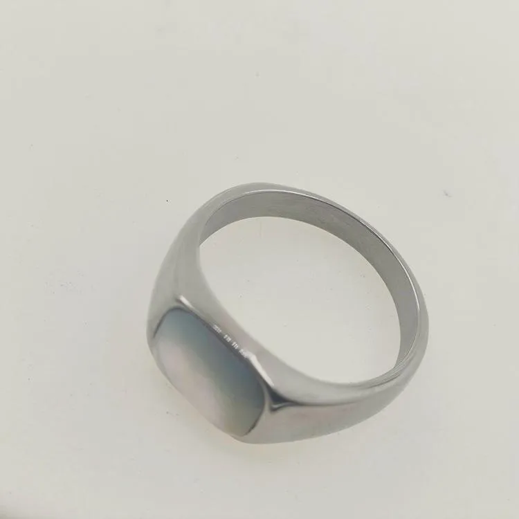 Cat's Eye Cream Gem Rounded Square Stone Ring All-match Maillard Retro Niche Simple High-end Jewelry