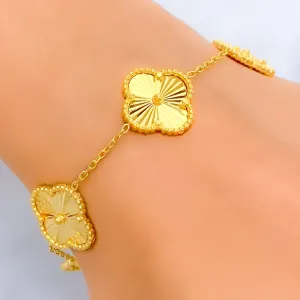 Charming Flower 21k Gold Bracelet