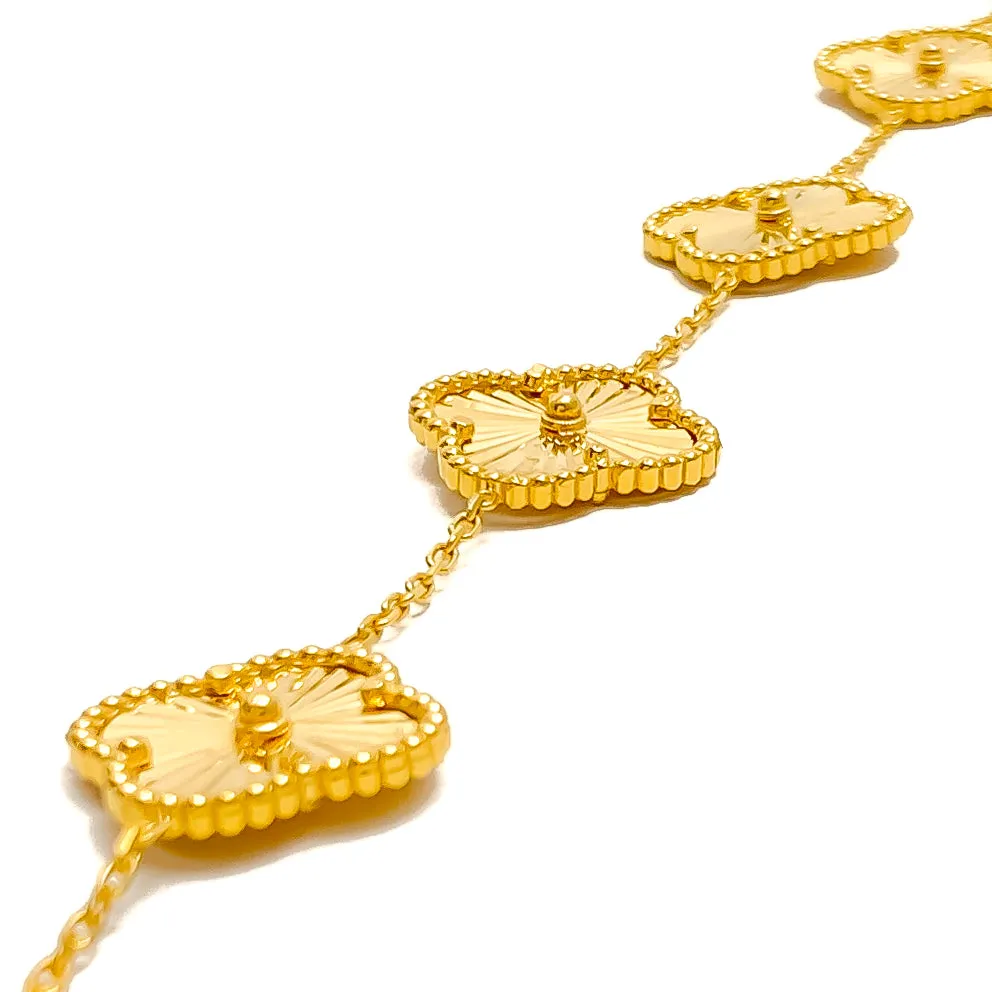 Charming Flower 21k Gold Bracelet