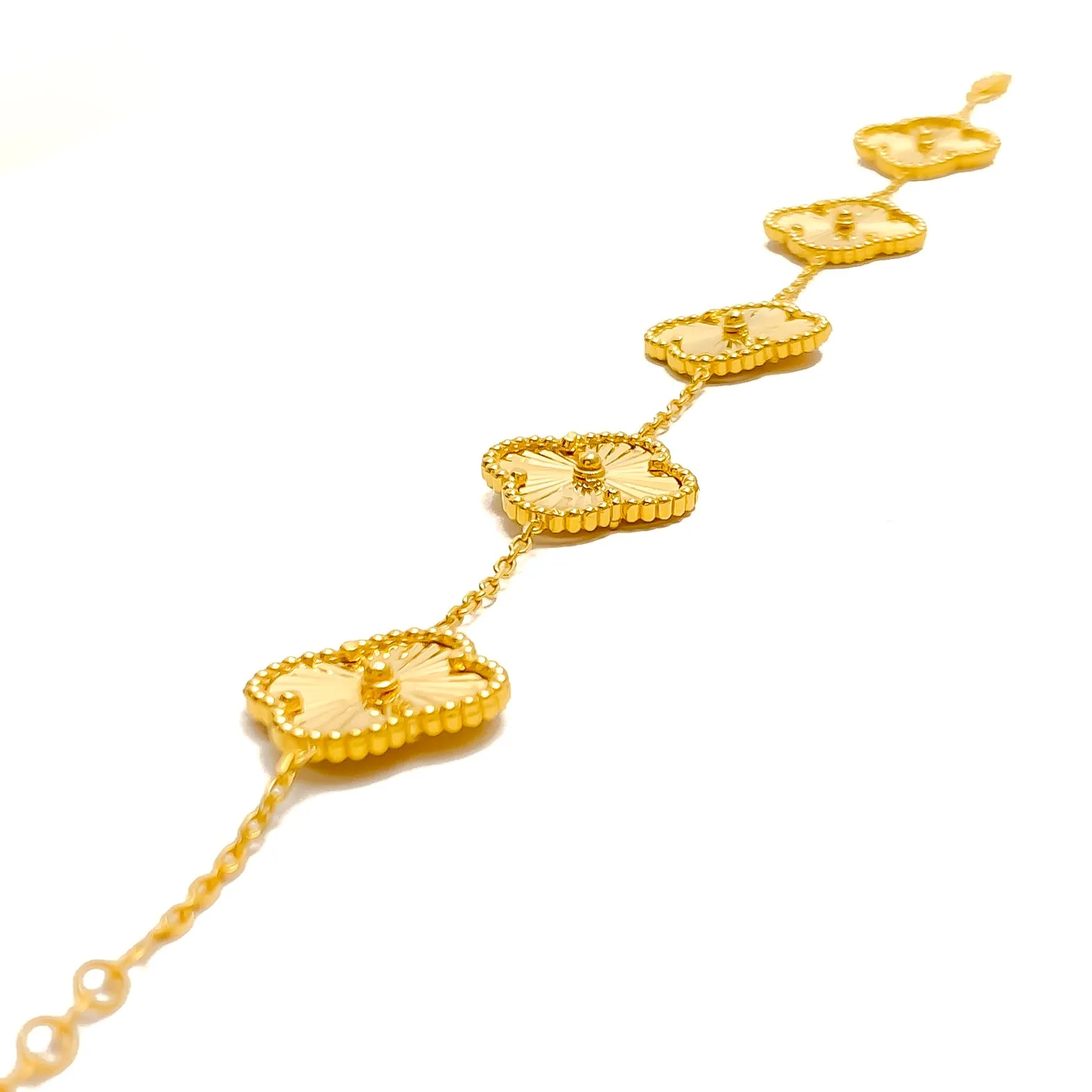 Charming Flower 21k Gold Bracelet
