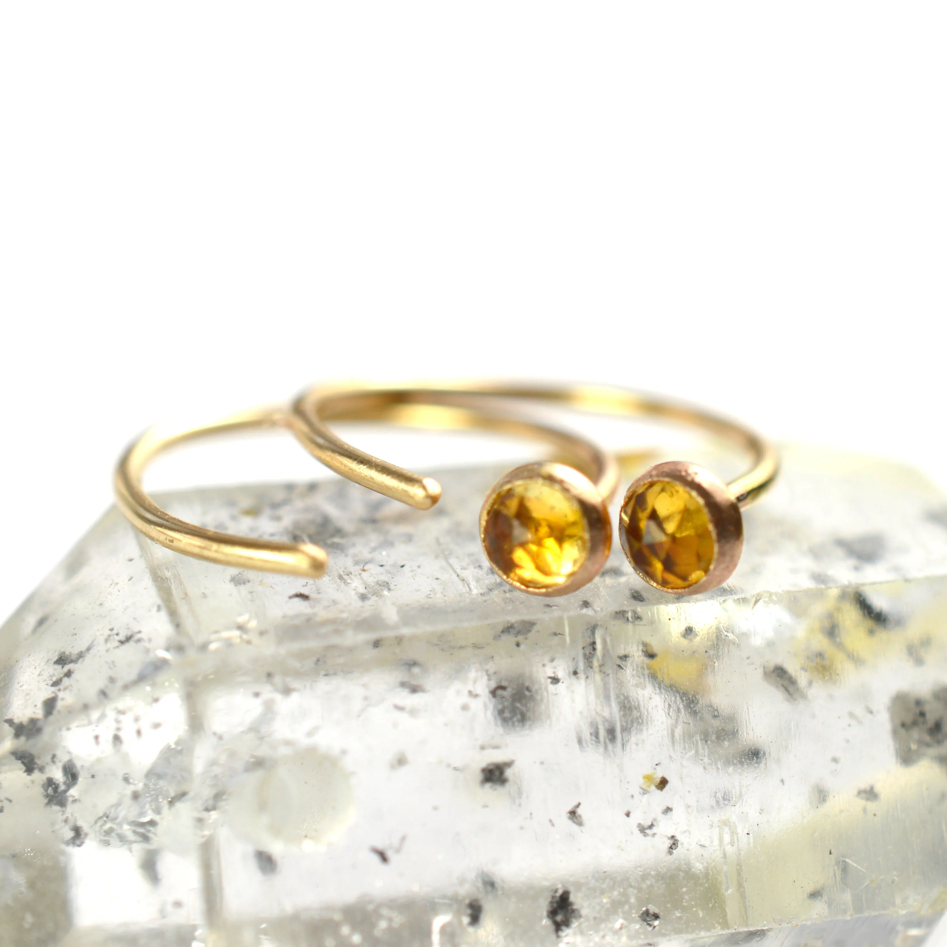Citrine Ear Huggers