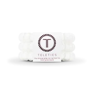 Coconut White Teleties Large 3-Pack Hair Ties