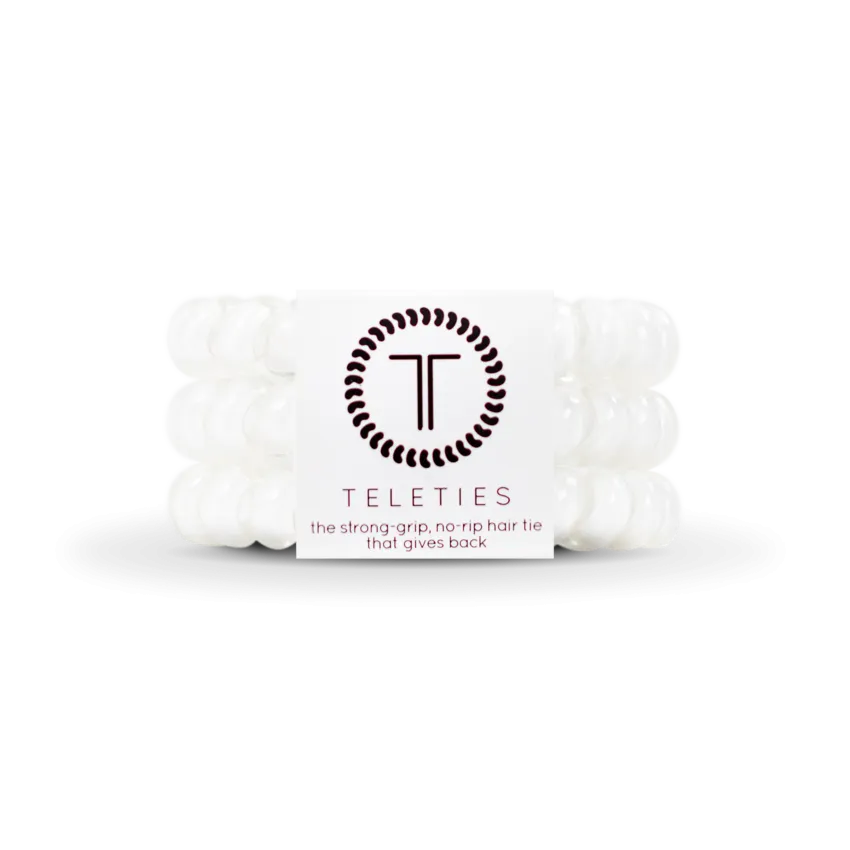 Coconut White Teleties Large 3-Pack Hair Ties