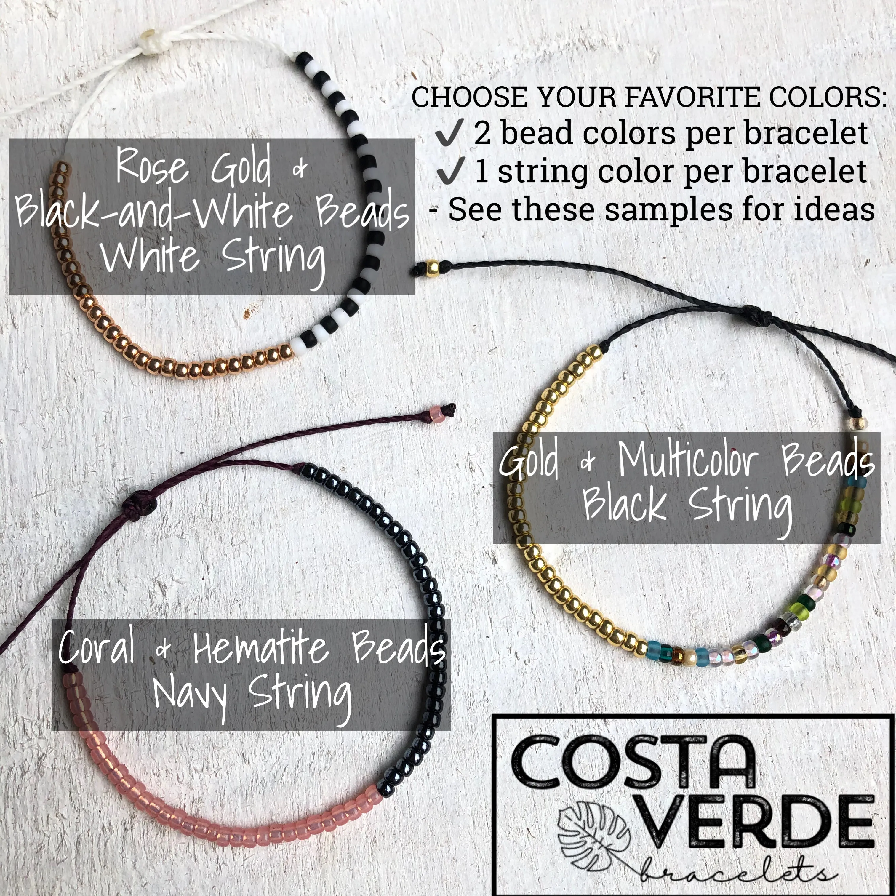 Color Block Seed Bead Bracelet