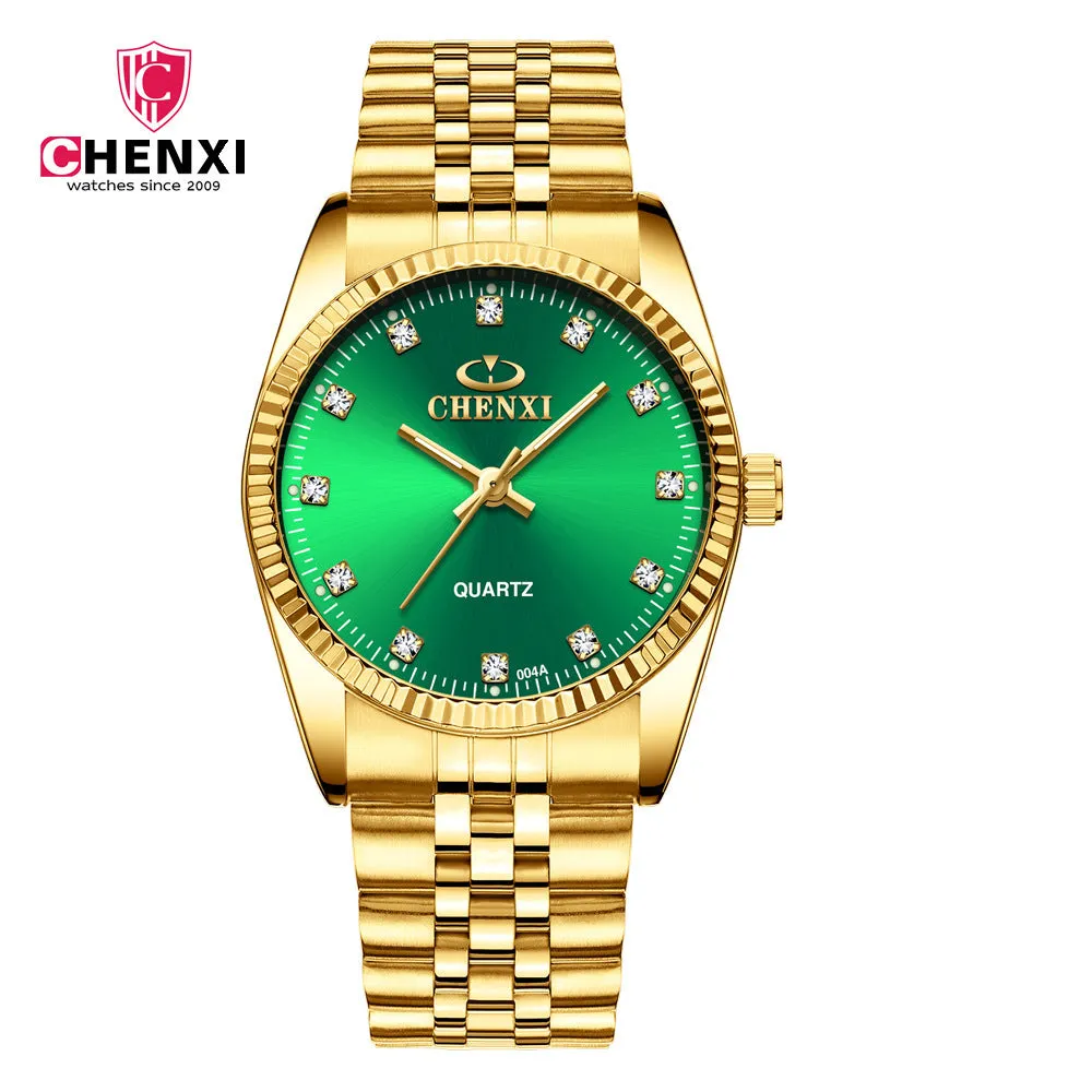 Couple Quartz Analog Gold Wrist Watches Luxury  Fashion Casual