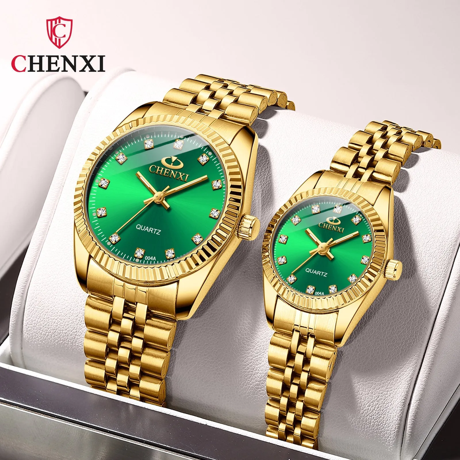 Couple Quartz Analog Gold Wrist Watches Luxury  Fashion Casual