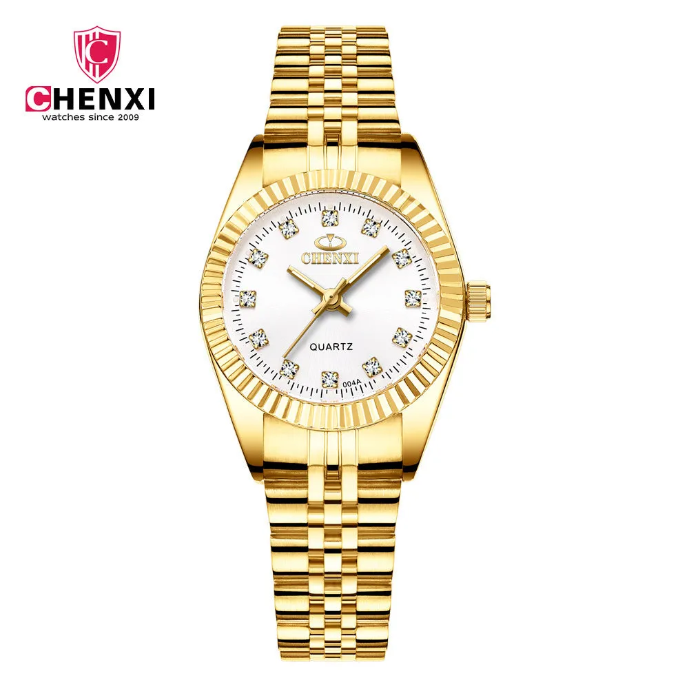 Couple Quartz Analog Gold Wrist Watches Luxury  Fashion Casual