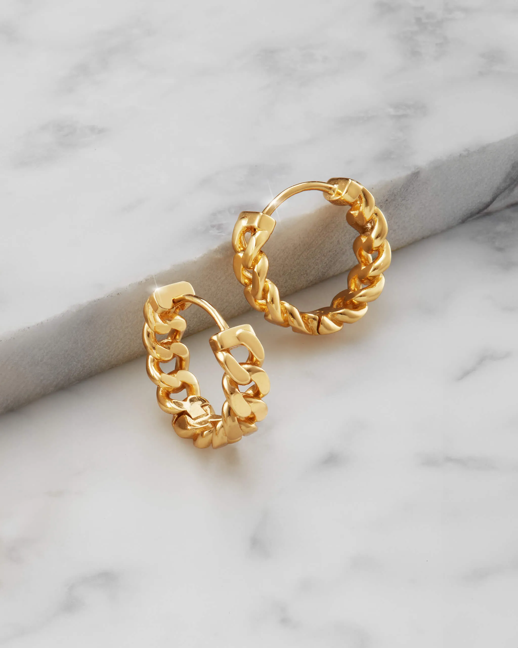 Cuban Link Earrings - Gold