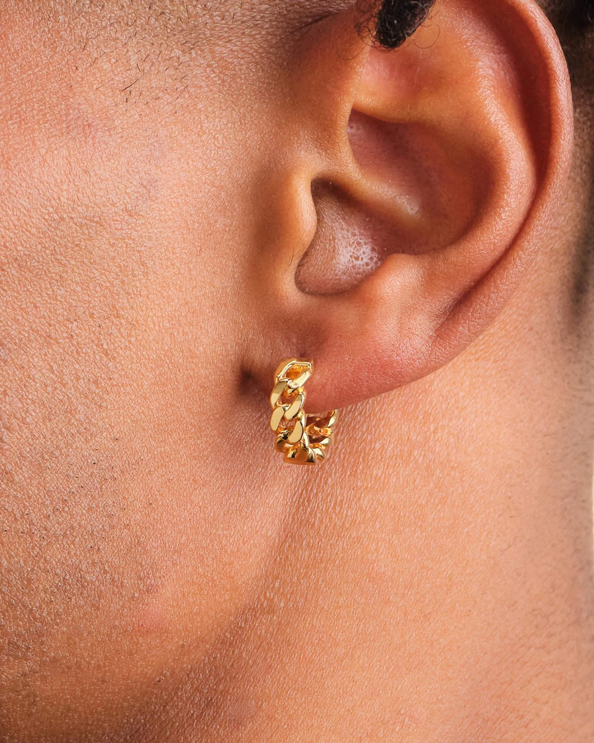 Cuban Link Earrings - Gold