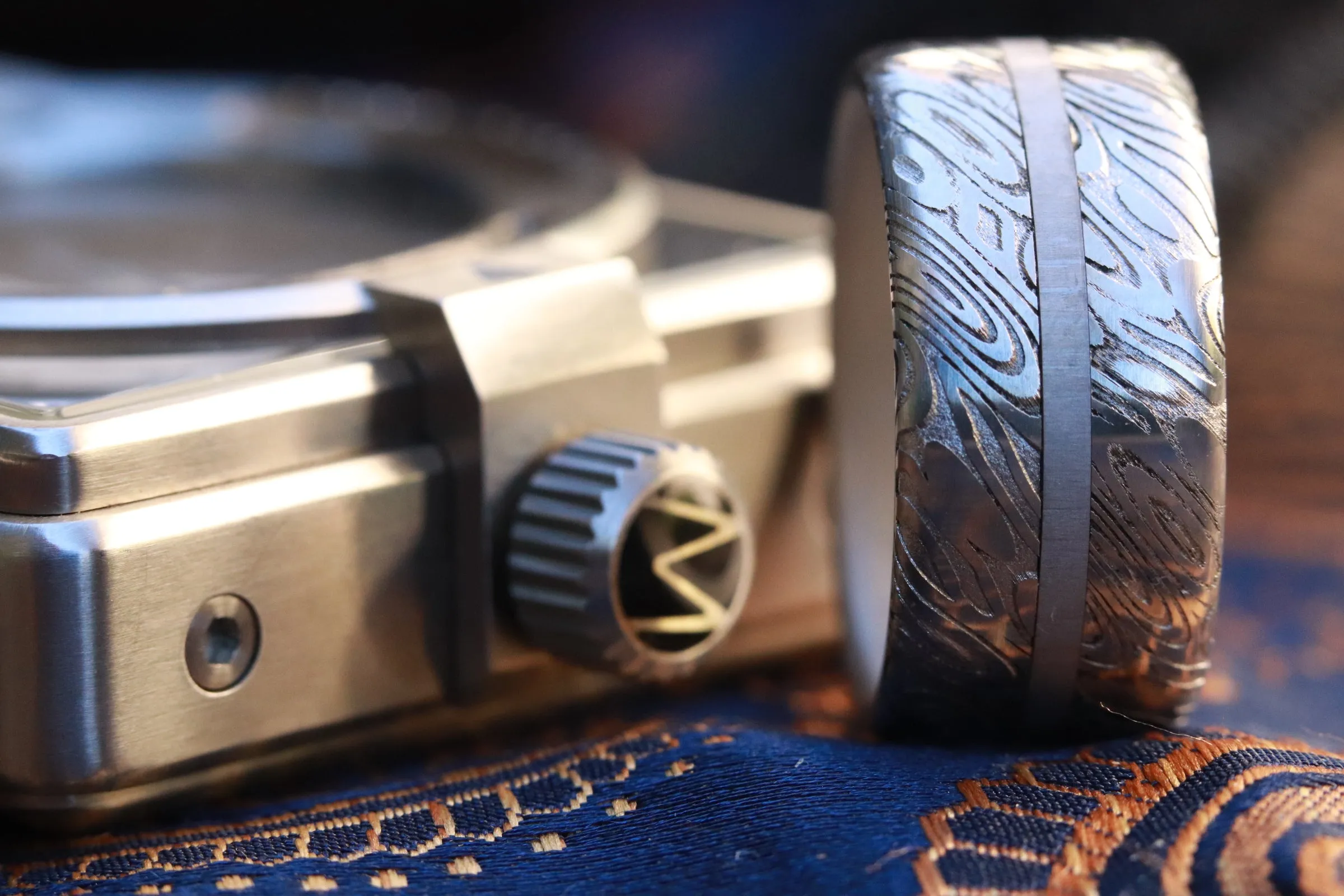 Customizable damascus ring! Damascus steel ring, damascus damasteel  ring, genuine damascus men's rings, coral damasteel