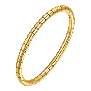 Cylinder Link Gold Bangle – 18K Gold