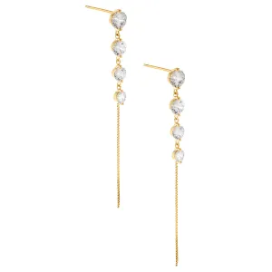 CZ Round Drop Stud Earring