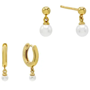Dangling Pearl Earring Combo Set