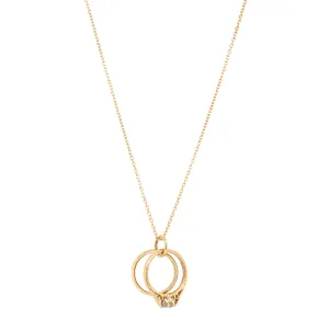 Deja Vu 9ct Yellow Gold Bridal Rings Necklace