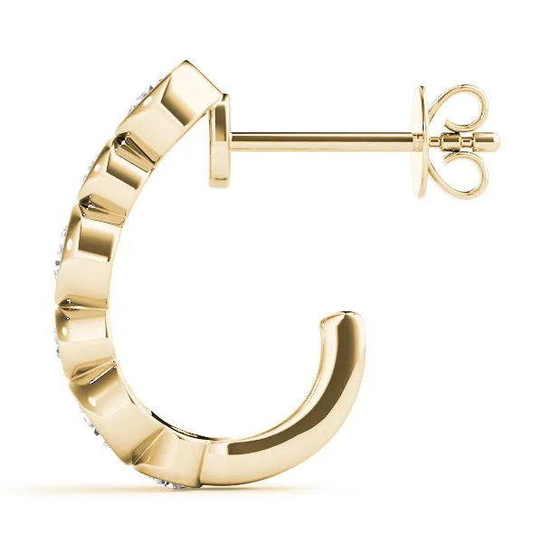 Diamond Bezel Hoop Huggies