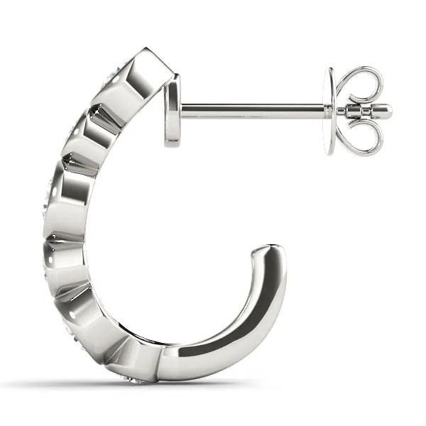 Diamond Bezel Hoop Huggies