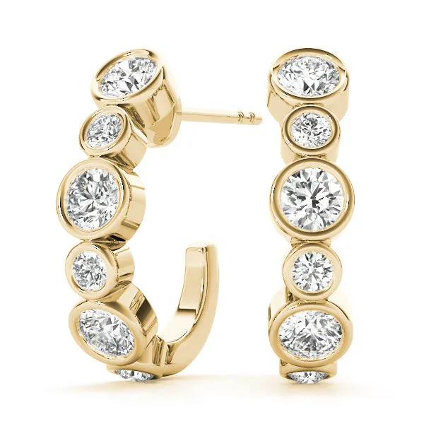 Diamond Bezel Hoop Huggies